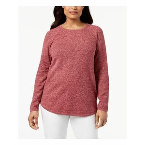 KAREN SCOTT Womens Red Long Sleeve Jewel Neck Sweater Petites Size: PP